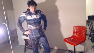 Handsome Captain America Cosplay Sinner Jerksoff!