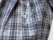 (再アップ) 制服スカートにべっとり精液をつけてあげた