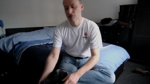 Kudoslong introduces himself strips naked to show hairy cock and wanks