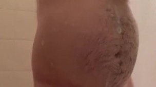 Buster takes a shower