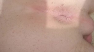 Twink perineum sunning asshole while neighbours can see