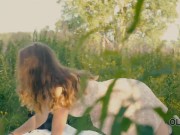 OLD4K. Nature lover with small waist is penetrated by old pervert 2/16