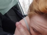 hot slut sucked in the car and asked to pay extra for cum in mouth, swallowed sperm 8/16