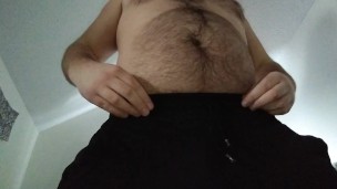 Chubby Bear Strips, Hairy Cock and Hole