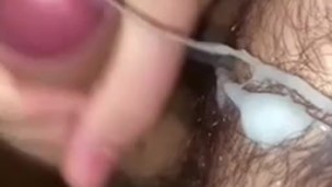 (slo-mo) shooting the BIGGEST load all over my hairy body 
