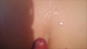 Doggy sex with cum shots over her arse with a pussy fart!