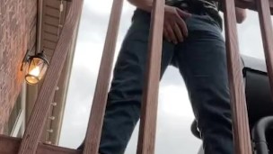 Pissing off the back porch