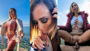 Littleangel84 - Super risky public blowjob at leman lake and creampie in the Swiss countryside