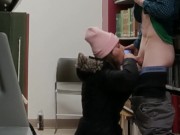 Spring Break means Heather Kane Slurping Down Cock in the Library 12/16