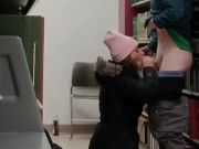 Spring Break means Heather Kane Slurping Down Cock in the Library 9/16