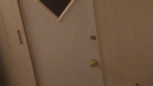 Beautiful white girl smokes in black night gown with a roommate part 3