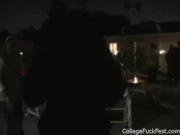 College Girl slut Blowjob a guy while holding a beer. The Girl also fingering her pussy while blowjob the big dicks. The Blac 1/16