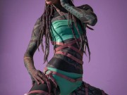 MY FREE TIKTOK - CHeck: Anuskatzz - Latex, leather harness, crazy HIGH HEELS fetish shooting, SFW