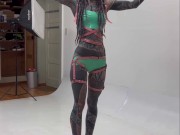 MY FREE TIKTOK - CHeck: Anuskatzz - Latex, leather harness, crazy HIGH HEELS fetish shooting, SFW 4/16