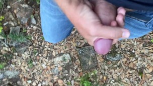 A dick got up in the forest, I had to jerk off so as not to tear my pants