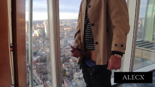 Buisness man caught wanking huge 9 Inch cock in London