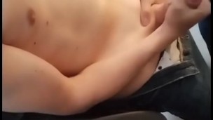 Getting horny in studyroom - jerking off till cumshot