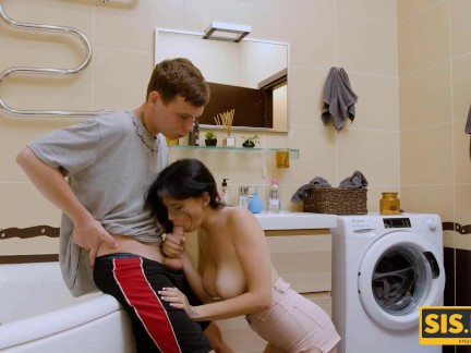 SISPORN. Kinky guy takes of his own beautiful stepsisters