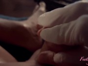 FeetingMe 13 - I fuck his peehole with my fingers and toes, and sounding urethra with surgical glove 10/16