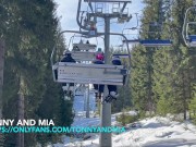 Ski resort public sex in beautiful nature ! Tonny and Mia 1/16