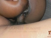 He creampied Caramel Bunniie pussy sideshots on my aunts bed 2/16