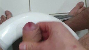 Jerking off in toilet