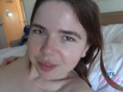 Cute and sexy amateur hottie Alina West gets cunnilingus and gives blowjob in POV then doggystyle fuck 6/16