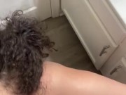 THICK LATINA SNEAKS IN BATHROOM FOR BACKSHOTS WHILE ROOMMATE STUDIES FOR EXAMS 14/16