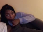 The happiest time is when I have his big black dick in my mouth like and subscribe throat goat