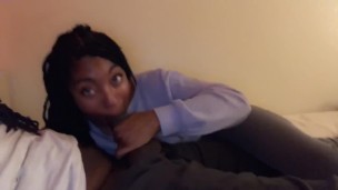 The happiest time is when I have his big black dick in my mouth like and subscribe throat goat