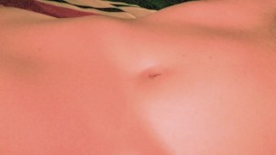 Playing deep with a long plug making my stomach bulge