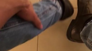 Feet fetish playing and having fun alone at work