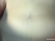 Blonde BBW sucking and fucking her trainers cock 10/16