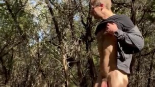 Hot Guy exposes himself outside