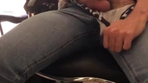 ALMOST CAUGHT jerking off my BIG HAIRY DICK AT THE OFFICE