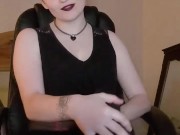 I want you to tease that cock for me, pet- sensual femdom joi cum with me- goth girl strip 1/16