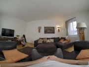 Couch Sex with Tattooed Brunette in VR 4/16