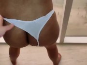 brunette with huge ass gives me a blowjob and lets me fuck her big ass until I cum ( BIG CREAMPIE) 8/16