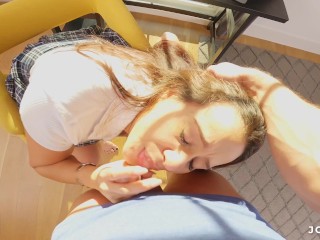 My slutty stepdaughter got caught being naughty in school again