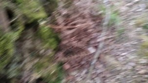 Horny Amateur with Huge Cock Masturbates in the Bush and Cums Slowly