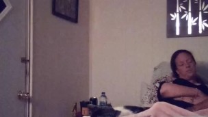 Milf smoking in night dress while watching tv part 2