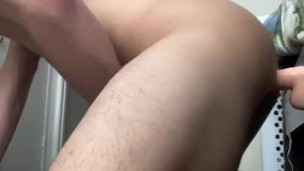 Cumming while ramming my ass on a vibrating dildo
