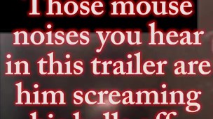 BallbustingStacy Bands Elastrated Balls and Hard Punches Balls in Lingerie Trailer