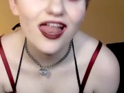 I love being your kinky submissive slut- goth nympho striptease cum with me joi
