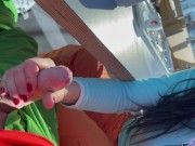 Shameless ski restaurant handjob from teen babe with nice tits - Tonny and Mia 4/16