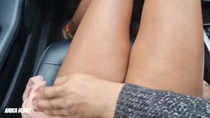 UBER Driver Pulled My Panties Down While Driving and Made Me Cum Finger Fucking My Pussy