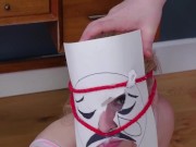 Cock dominated BDSM teen is throat fucked by domme masters cock 16/16