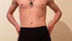 Twink showing off dick and ass