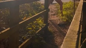 Naked wank beside road