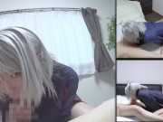 白髪の淫乱コスプレイヤーが騎乗位を楽しむ 5/16